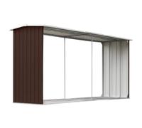 vidaXL Abri de Stockage de Bois Acier galvanisé 330x92x153 cm Marron