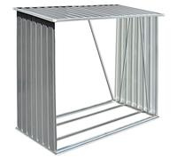vidaXL Abri de stockage de bois Acier galvanisé 163x83x154 cm Gris 44959