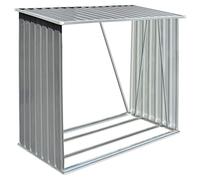 Abri de stockage de bois - vidaXL - 163x83x154 cm - Acier galvanisé - Gris - Durable et facile à assembler