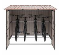 vidaXL Abri de vélo 3 pcs Marron 215 x 206 x 157 cm Métal, Jardin et terrasse, Rectangulaire, Moderne, Durable, Design Sympa pour espaces extérieurs, Entretien Facile, Look Contemporain