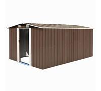 Tuinschuur 257x392x181 cm metaal bruin143347