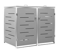 Abri pour deux poubelles 138x77,5x112,5 cm Inox