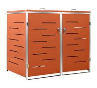 vidaXL Abri pour deux poubelles 138x77,5x112,5 cm Inox