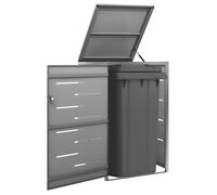 vidaXL Abri pour poubelle 69x77,5x115 cm Inox, Acier inoxydable, Anthracite
