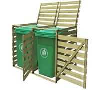 vidaXL Abri pour poubelle double 240 L Bois imprégné 42270