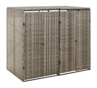 Vidaxl Abri Pour Poubelle Double Gris 140x80x117 Cm Résine Tressée