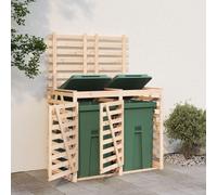 Abri pour Poubelle Double sur Roulettes Jardin Marron Miel Bois de Pin vidaXL