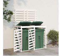 vidaXL Abri pour Poubelle Double sur Roulettes, Cache-poubelle avec Porte et Couvercle, Hangar à Poubelles avec Rangement 3157686