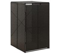 Vidaxl Abri Pour Poubelle Noir 70x80x117 Cm Résine Tressée