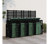 Containerberging viervoudig massief grenenhout zwart3157701