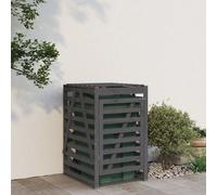 Abri pour poubelle sur roulettes gris bois massif de pin