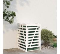 Vidaxl Abri Pour Poubelle Sur Roulettes Blanc Bois Massif De Pin