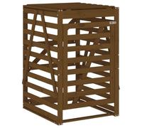 Vidaxl Abri Pour Poubelle Sur Roulettes Marron Miel Bois Massif De Pin