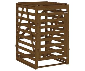 vidaXL Abri pour Poubelle sur roulettes Marron Miel Bois Massif de pin