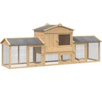 vidaXL Abri pour poules Marron 225 x 60 x 89 cm