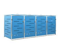 vidaXL Abri pour quatre poubelles 276,5x77,5x112,5 cm Inox