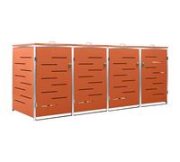 Vidaxl Abri Pour Quatre Poubelles 276,5x77,5x112,5 Cm Inox