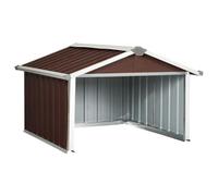 vidaXL Abri pour Robot de Jardin Abri pour Tondeuse à Gazon Robotisée Rangement d'Outils Hangar Arrière-Cour 92x97x63 cm Acier Galvanisé Marron