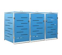vidaXL Abri pour trois poubelles 207x77,5x112,5 cm Inox