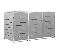 vidaXL Abri pour trois poubelles 207x77,5x112,5 cm Inox