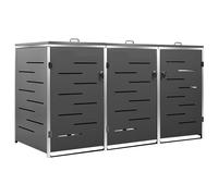 vidaXL Abri pour trois poubelles 207x77,5x112,5 cm Inox