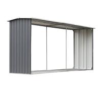 vidaXL Abri de stockage de bois Acier galvanisé 330x92x153 cm Gris 44860