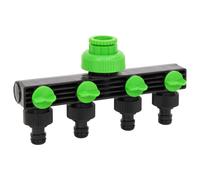 vidaXL Adaptateur de robinet à 4 voies vert/noir 19,5x6x11 cm ABS & PP
