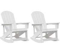 vidaXL Adirondack Fauteuil à bascule 2 pcs Blanc HDPE