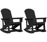 vidaXL Adirondack Fauteuil à bascule 2 pcs Noir HDPE