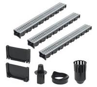 vidaXL Afvoergoten 3 m gegalvaniseerd staal 3 st142877 Noir G