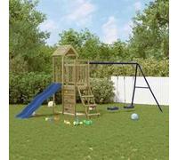 Vidaxl Maisonnette De Jeu Toboggan Et Balançoires Bois De Pin Imprégné