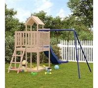 vidaXL Aire de jeux d'extérieur bois de pin massif, ensemble de jeu, ensemble de jeu en bois, ensemble de terrain de jeu, 3155840 Brun G