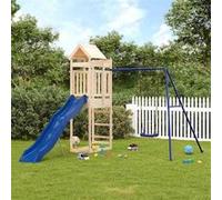 vidaXL Aire de Jeux d'Extérieur, Ensemble de Jeu avec Escalade et Balançoire, Tour de Jeu pour Enfant Jardin Terrasse, Bois 3156949 Brun G