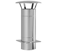 vidaXL Allongement cheminée Ø 20 cm en acier inoxydable argenté, 35 x 65, finition brillante, résistante à la chaleur et à l'eau, design léger pour cheminées en plein air et poêles à bois, accessoire