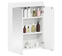 vidaXL Amoire de Salle de Bain avec Miroir avec étagère Tulum Blanc, Armoire de Salle de Bain Rectangulaire Moderne, Solution Durable, Rangement Spacieux et Pratique