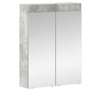 vidaXL Amoire de salle de bain avec miroir avec porte TULUM Gris béton