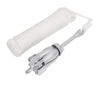 vidaXL Ancre pliante avec corde – 3,2 kg, fer malléable, argenté