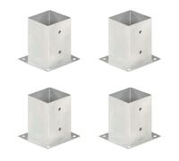 vidaXL Ancres de poteau 4 pièces Métal galvanisé 101 mm