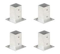 vidaXL Ancres de poteau 4 pcs Métal galvanisé 81 mm