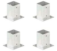vidaXL Ancres de poteau 4 pcs Métal galvanisé 91 mm Blanc G