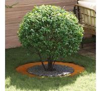 vidaXL Anneau d'arbre plat brun Ø60 / 90 cm Acier résistant aux intempéries