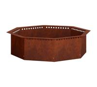 vidaXL Anneau de Braise Rouillé 100 x 100 x 25 cm Acier patiné