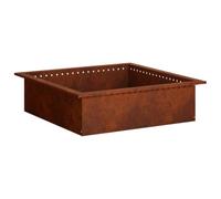 vidaXL Anneau de Braise Rouillé 80 x 80 x 25 cm Acier patiné