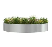 vidaXL Anneau de jardinière 5 pcs Argenté 120 x 120 x 20 cm, Jardin et terrasse, Pot en Acier Rond, déco Moderne pour Plantes, Accessoire métal Contemporain