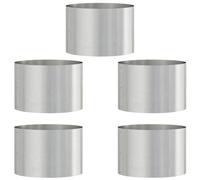 vidaXL Anneau de jardinière 5 pcs Argenté 30 x 30 x 20 cm, Jardin et terrasse, Pot en Acier Rond, déco Moderne pour Plantes, Accessoire métal Contemporain