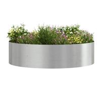 vidaXL Anneau de jardinière 5 pcs Argenté 80 x 80 x 20 cm, Cercle de Jardin en métal Moderne, élément de décor sculptural, Cadre en Acier Durable pour tes Plantes, Design Minimaliste