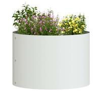 vidaXL Anneau de jardinière 5 pcs Blanc 30 x 30 x 20 cm, Cercle de Jardin en métal Moderne, élément de décor sculptural, Cadre en Acier Durable pour tes Plantes, Design Minimaliste