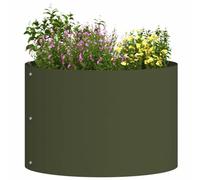 vidaXL Anneau de jardinière 5 pcs Vert Olive 30 x 30 x 20 cm, Cercle de Jardin en métal Moderne, élément de décor sculptural, Cadre en Acier Durable pour tes Plantes, Design Minimaliste