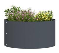 vidaXL Anneau de jardinière Anthracite 40 x 40 x 20 cm, Cercle de Jardin en métal Moderne, élément de décor sculptural, Cadre en Acier Durable pour tes Plantes, Design Minimaliste