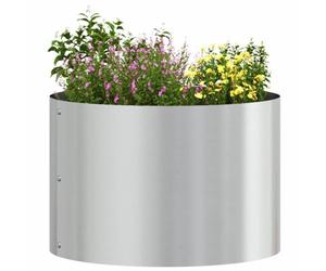 vidaXL Anneau de jardinière Argenté 30 x 30 x 20 cm Acier galvanisé, Bac en Acier Rond, déco extérieure Moderne, Cadre sculptural pour Un Jardin stylé, Anneau Minimaliste